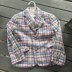 Janie and Jack Pink Plaid Blazer